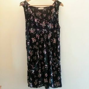 Pins and Needles | UO Black Floral Ruffle Dress